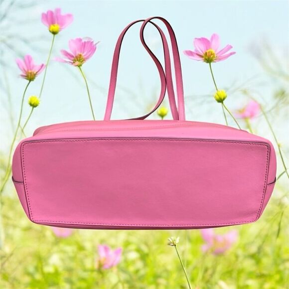 Kate Spade Pink Leather Tote/Shoulder Bag w/Dust Bag Spring Summer Brunch Weddin - Picture 4 of 14